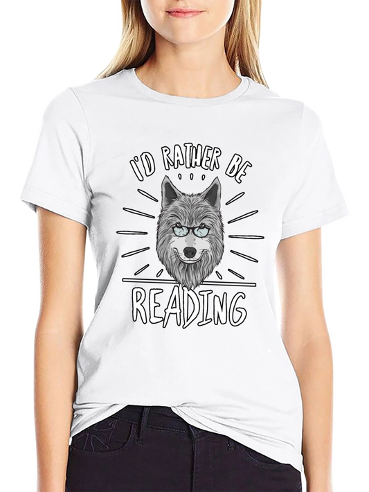 Id Rather Be Reading Wolf T-Shirt