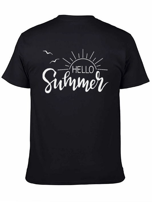 Hello Summer Black Graphic Tee