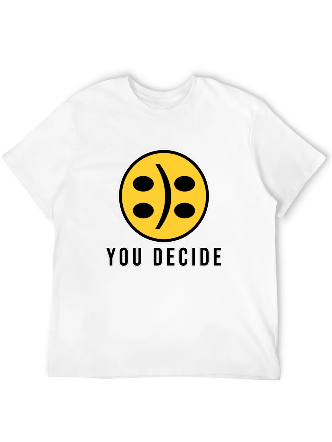 YOU DECIDE Smiley Face Black Graphic T-Shirt