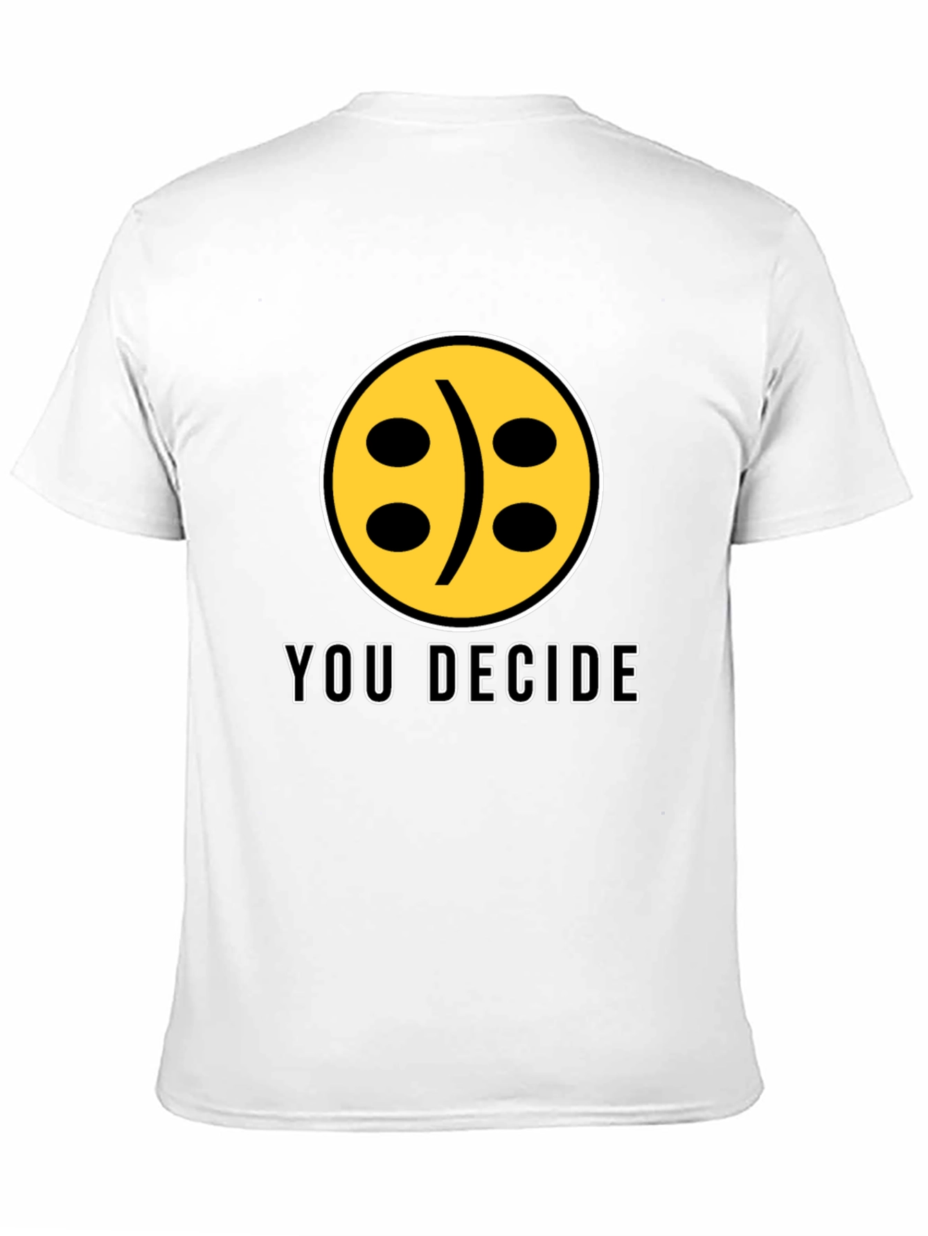 YOU DECIDE Smiley Face Black Graphic T-Shirt