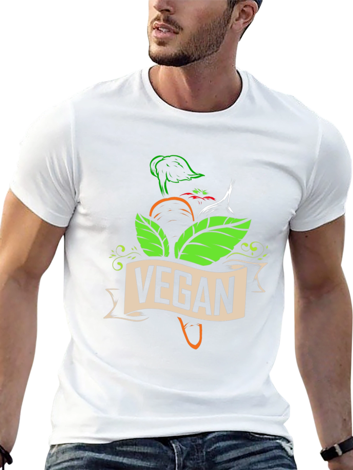 Vegan Graphic T-Shirt - Black Short Sleeve