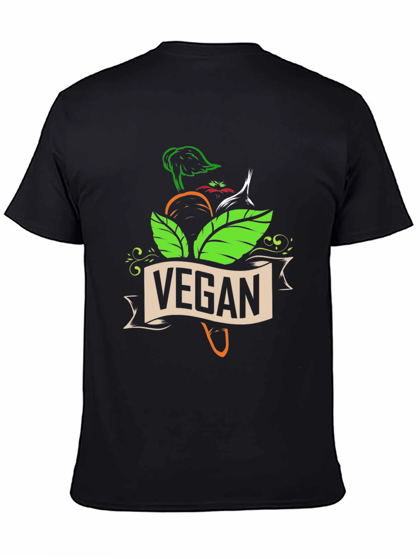 Vegan Graphic T-Shirt - Black Short Sleeve