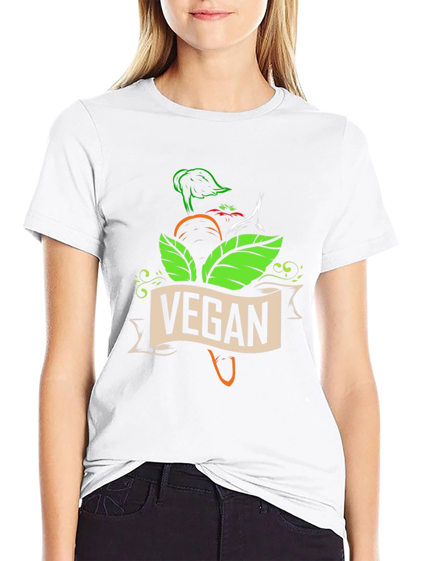 Vegan Graphic T-Shirt - Black Short Sleeve