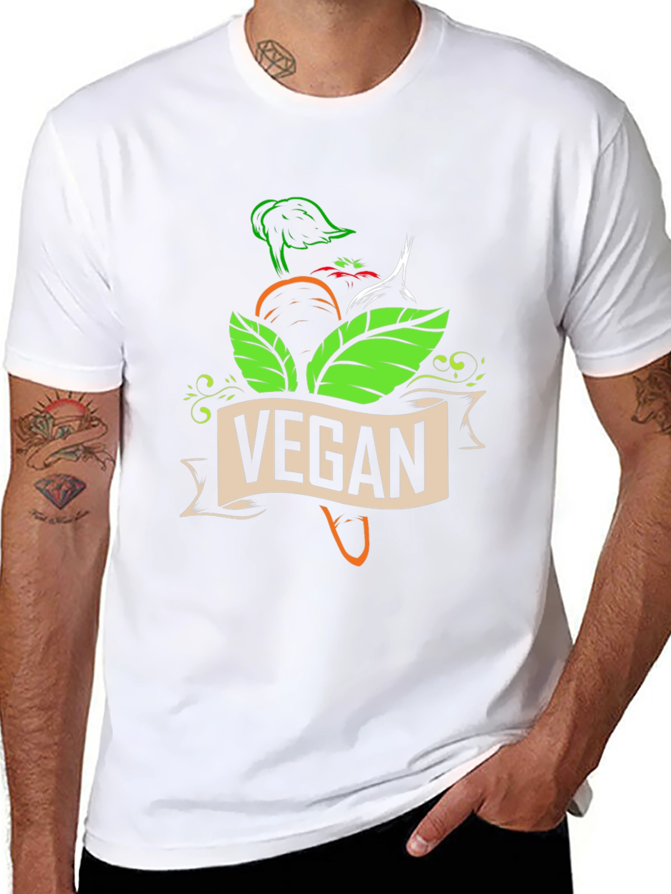 Vegan Graphic T-Shirt - Black Short Sleeve