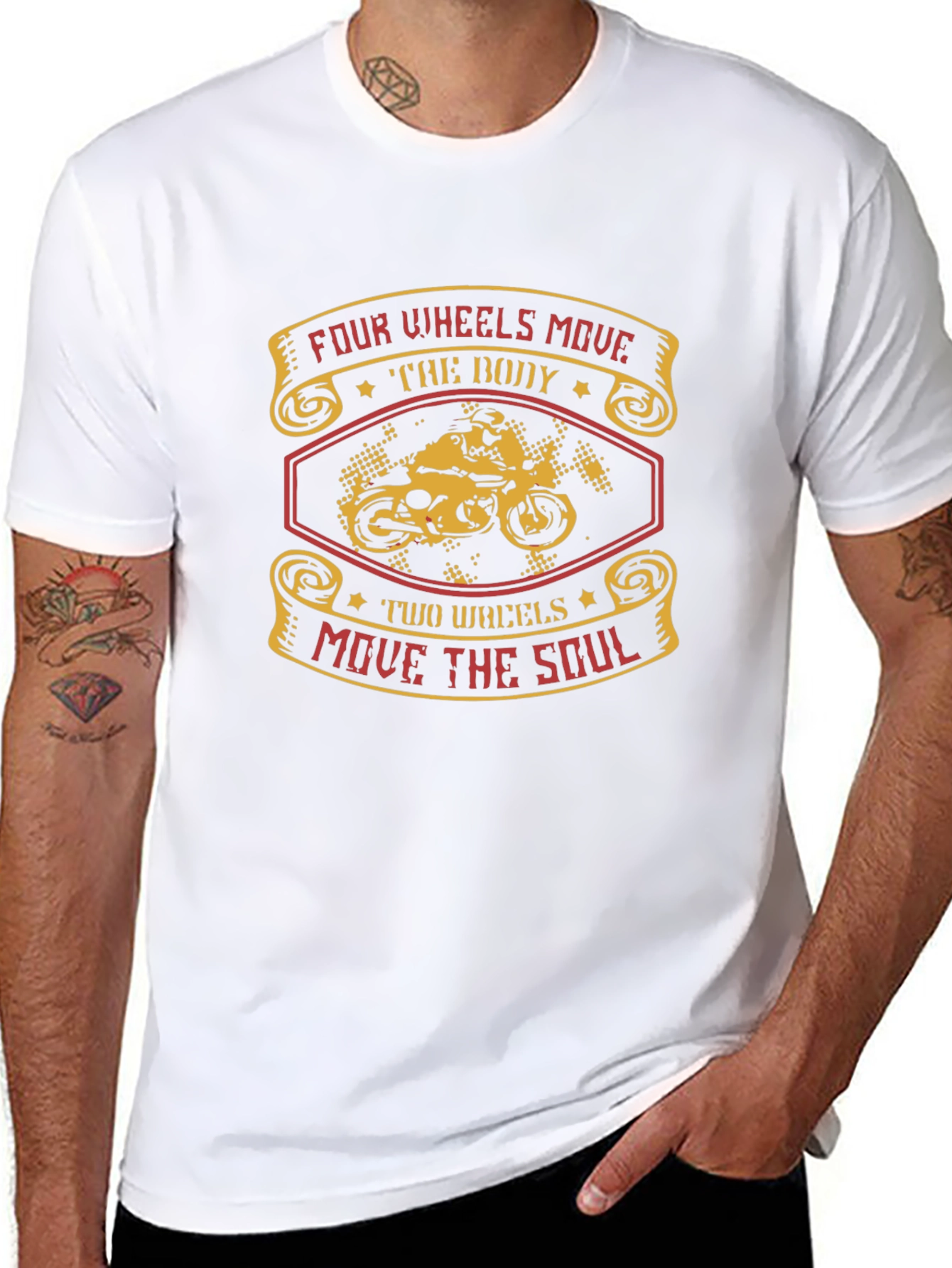 Motorcycle T-Shirt: Four Wheels Move The Body