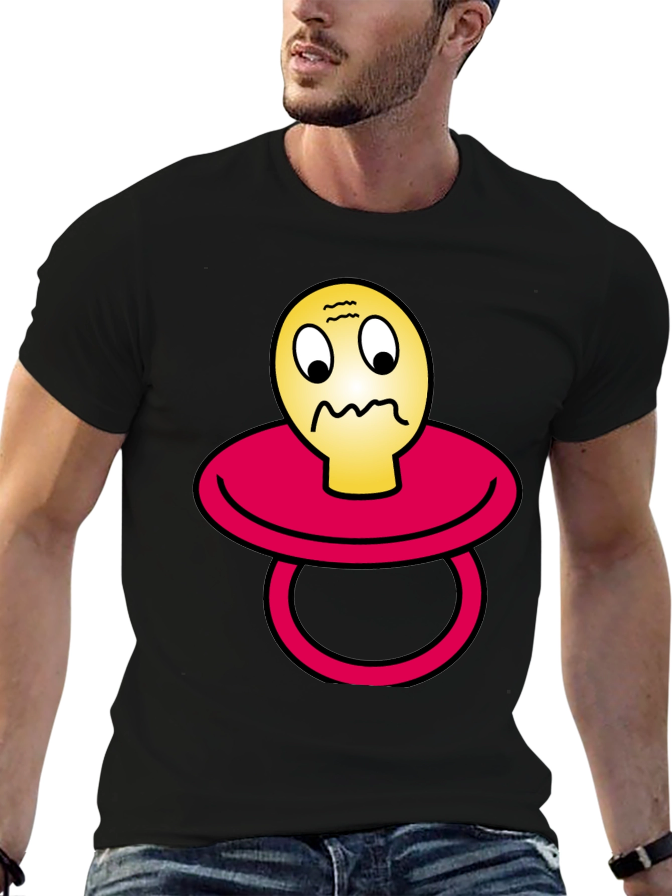 Pacifier Emoji Black T-Shirt