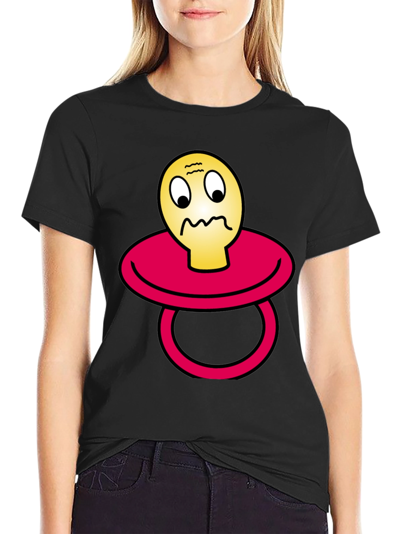Pacifier Emoji Black T-Shirt