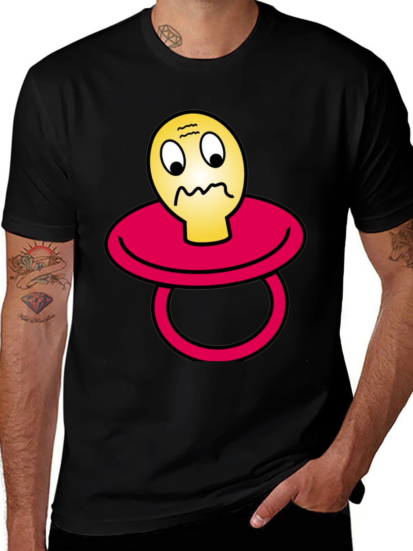 Pacifier Emoji Black T-Shirt