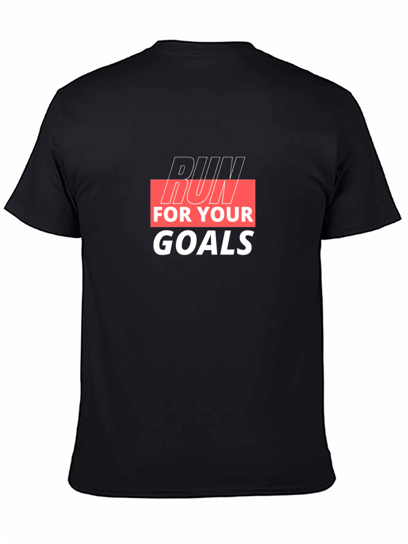 Run For Your Goals Black Graphic Tee