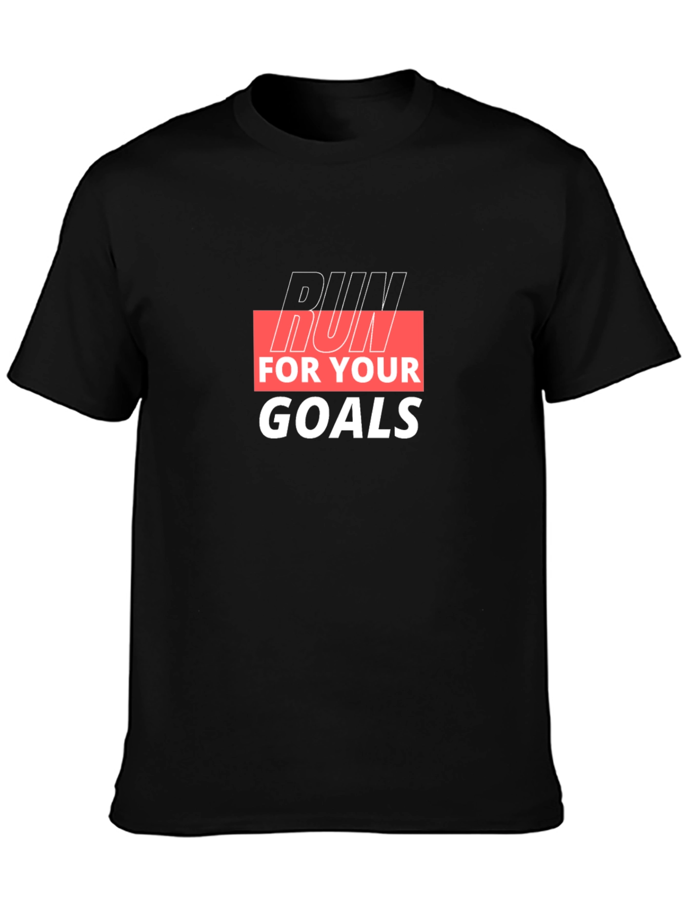 Run For Your Goals Black Graphic Tee