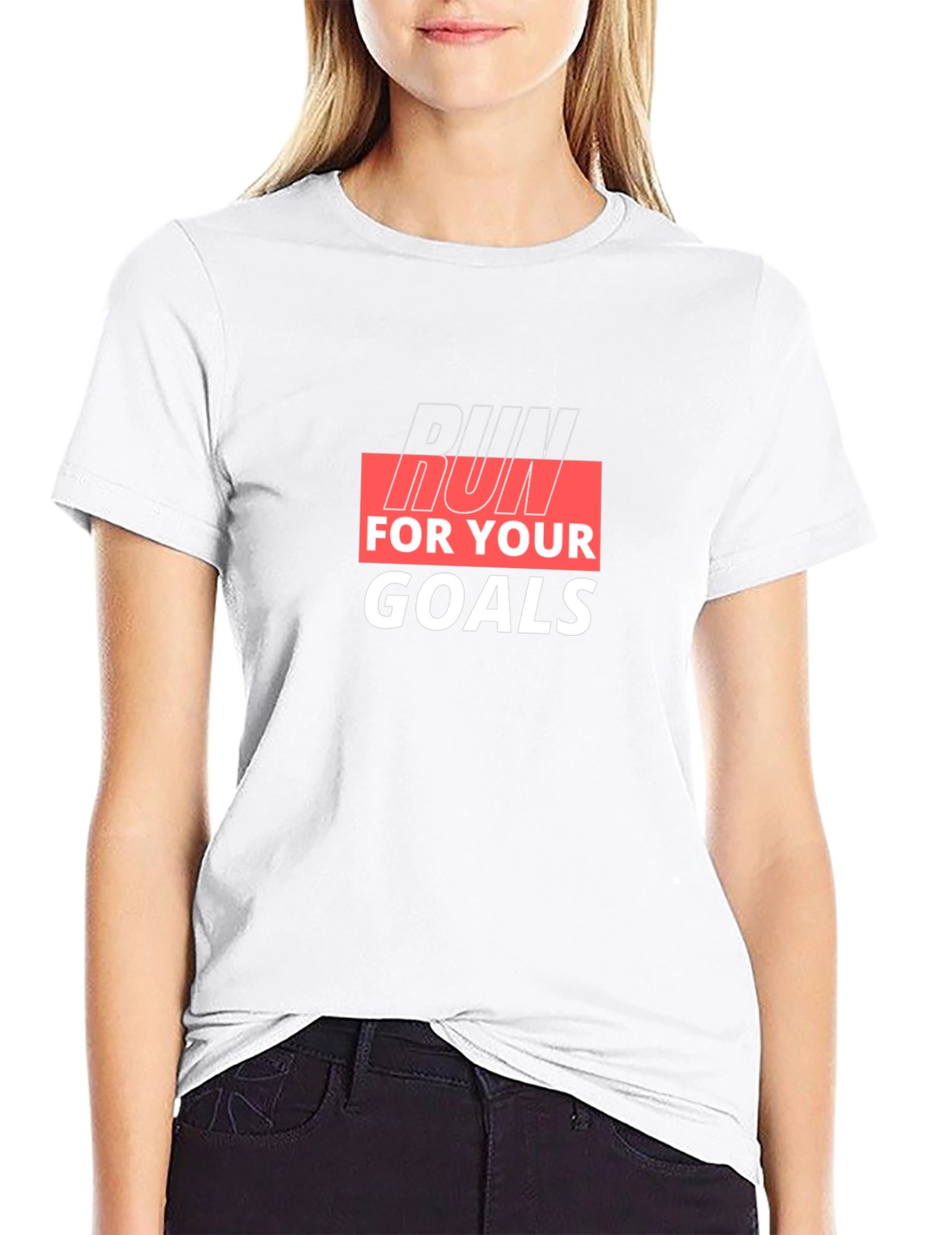 Run For Your Goals Black Graphic Tee