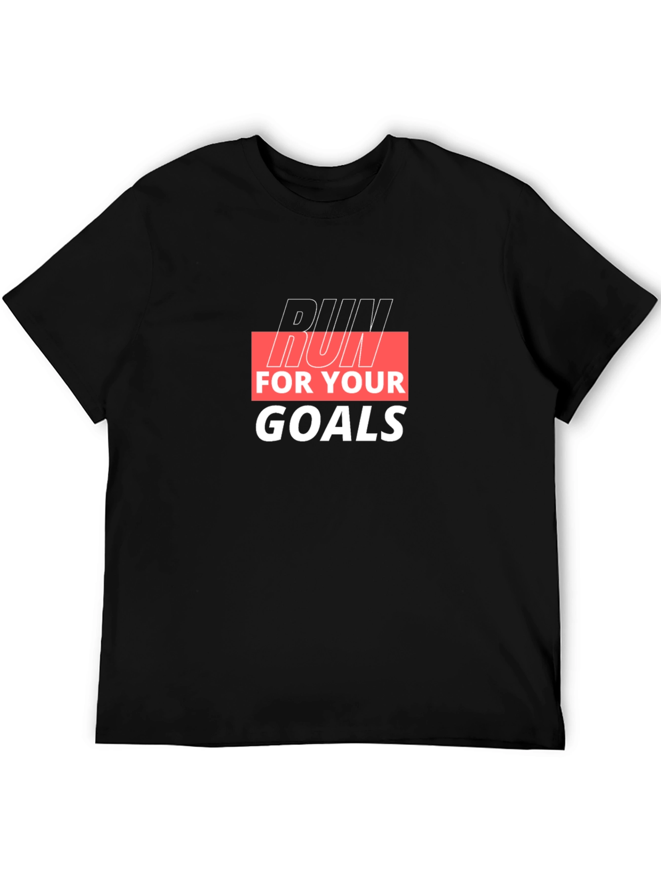 Run For Your Goals Black Graphic Tee