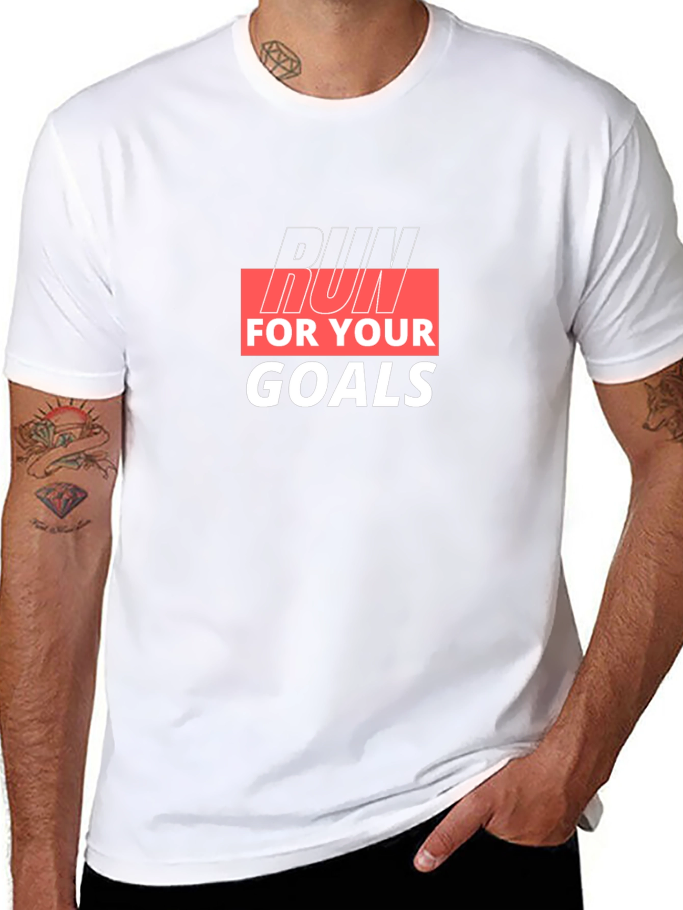 Run For Your Goals Black Graphic Tee