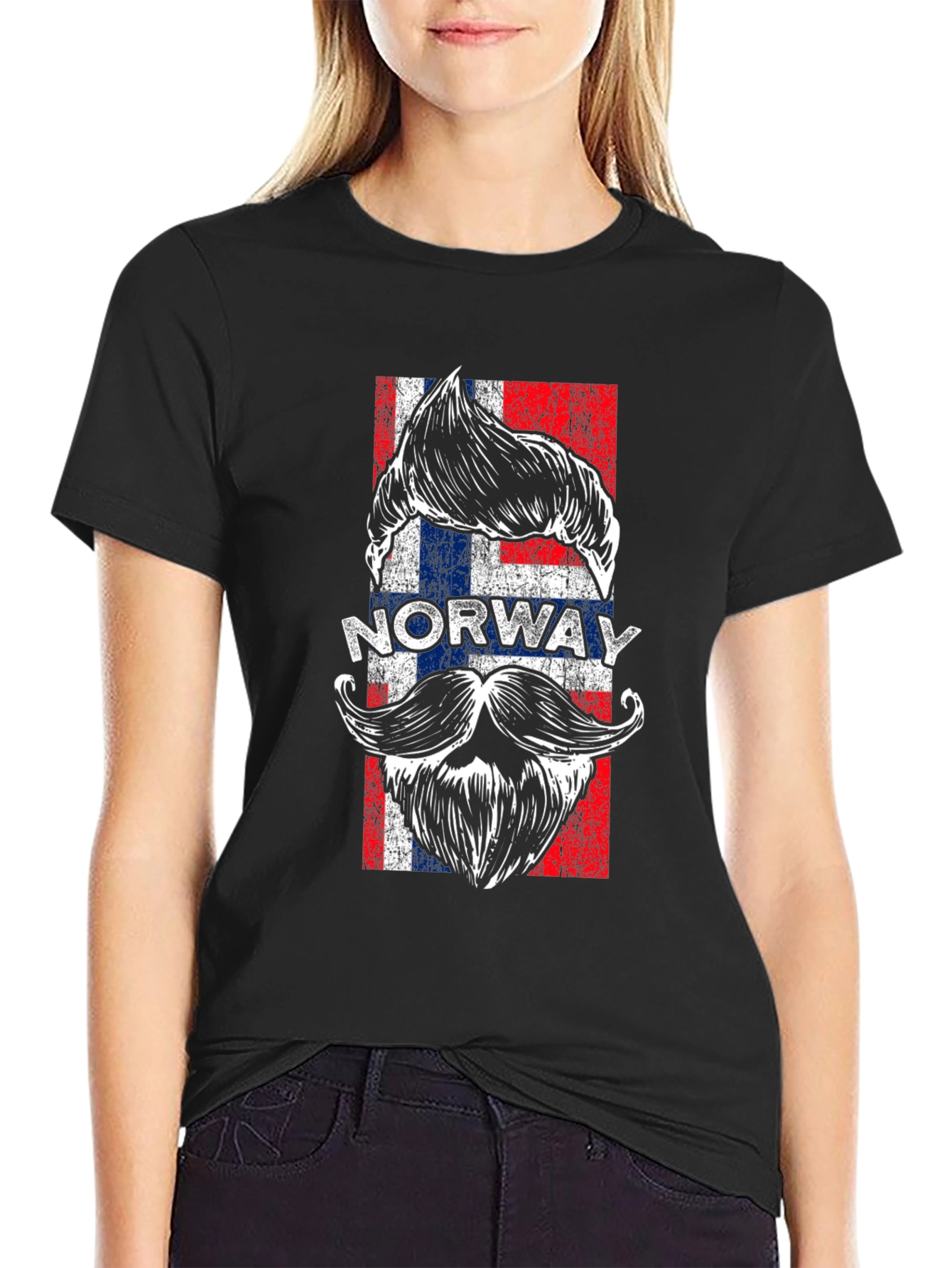 Norway Flag Beard Graphic T-Shirt