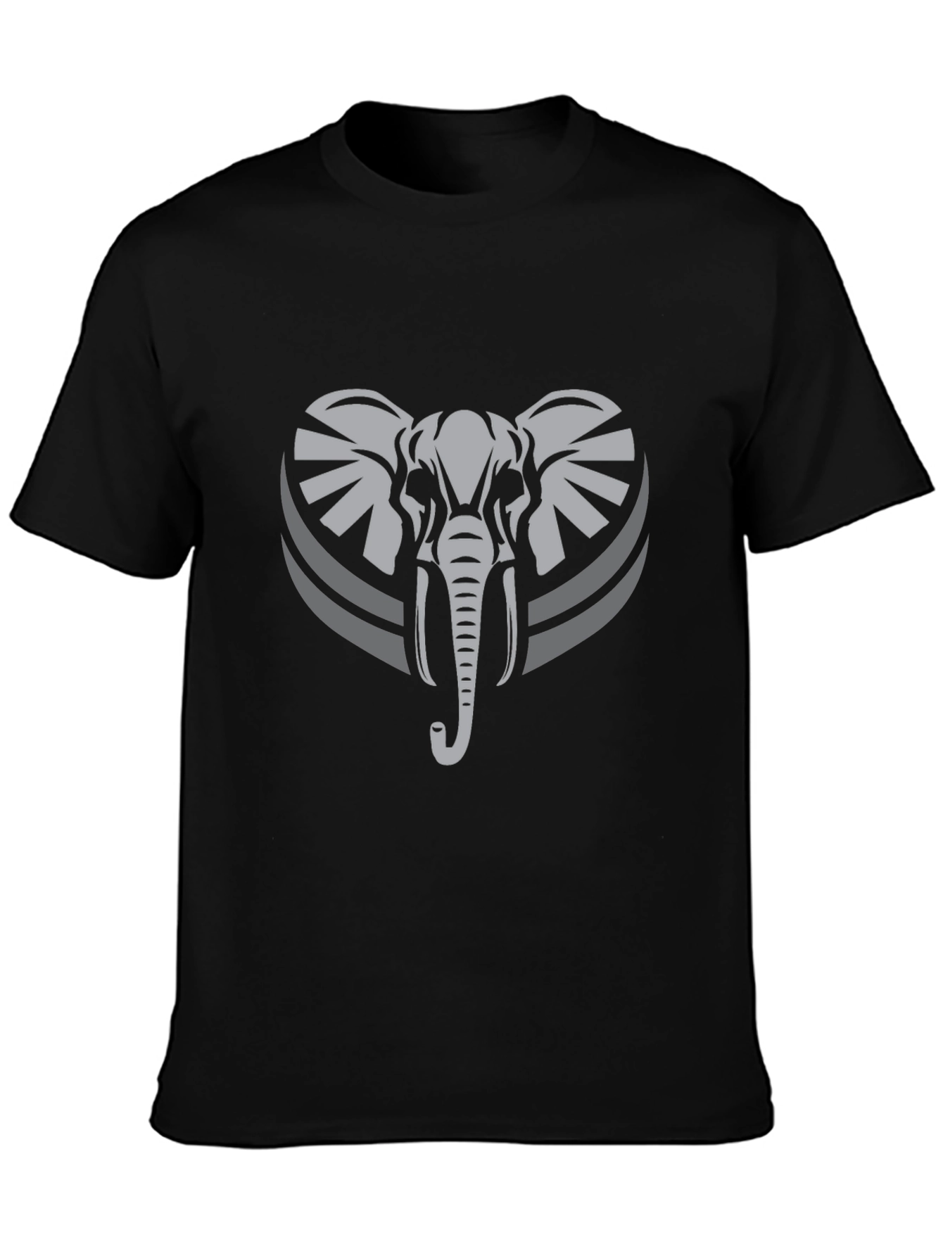 Elephant Graphic Tee - Stylish Mens Black T-Shirt