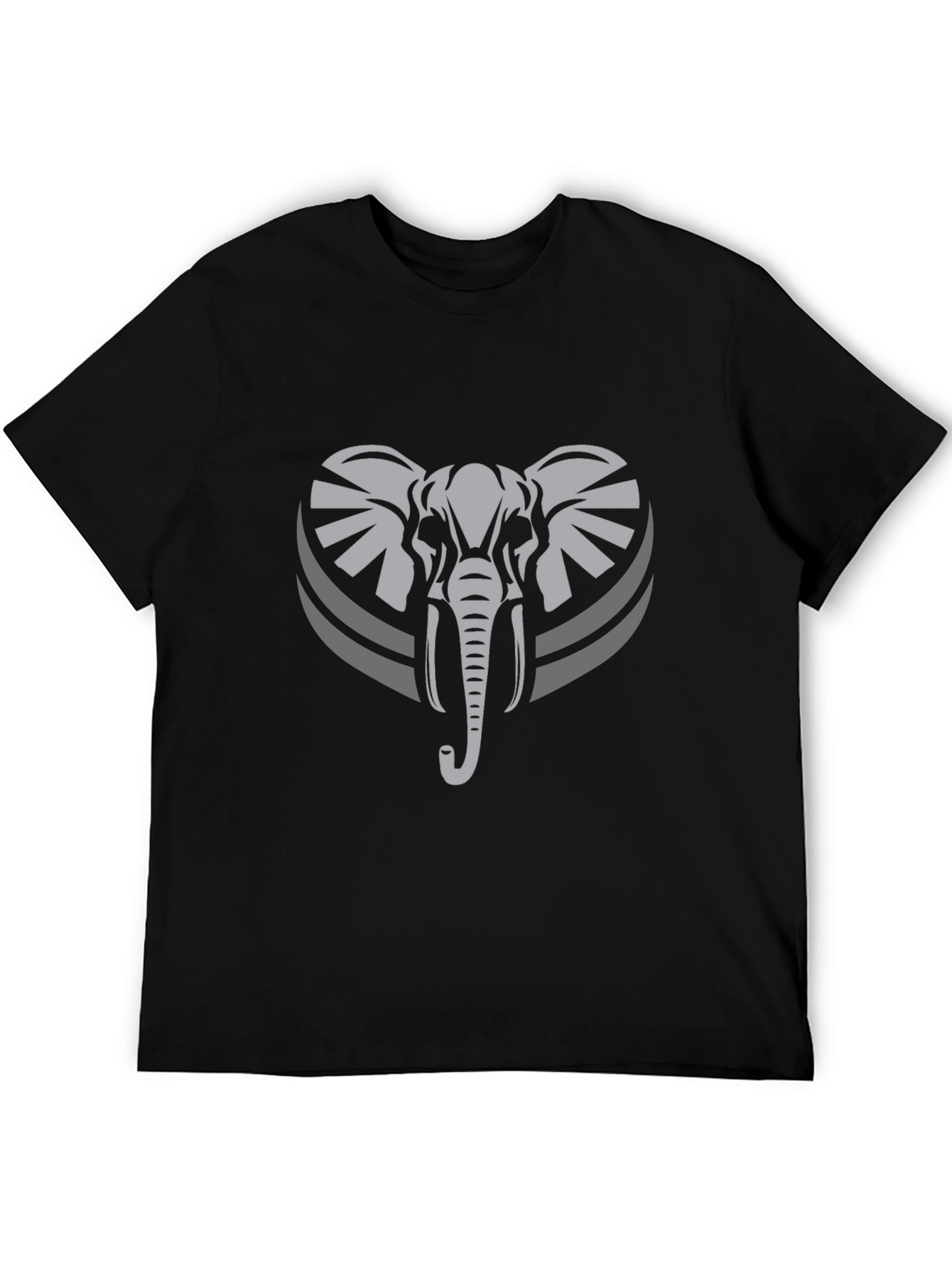 Elephant Graphic Tee - Stylish Mens Black T-Shirt