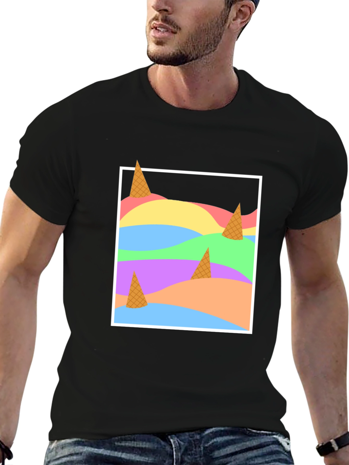 Abstract Ice Cream Cones T-Shirt - Modern Art Tee