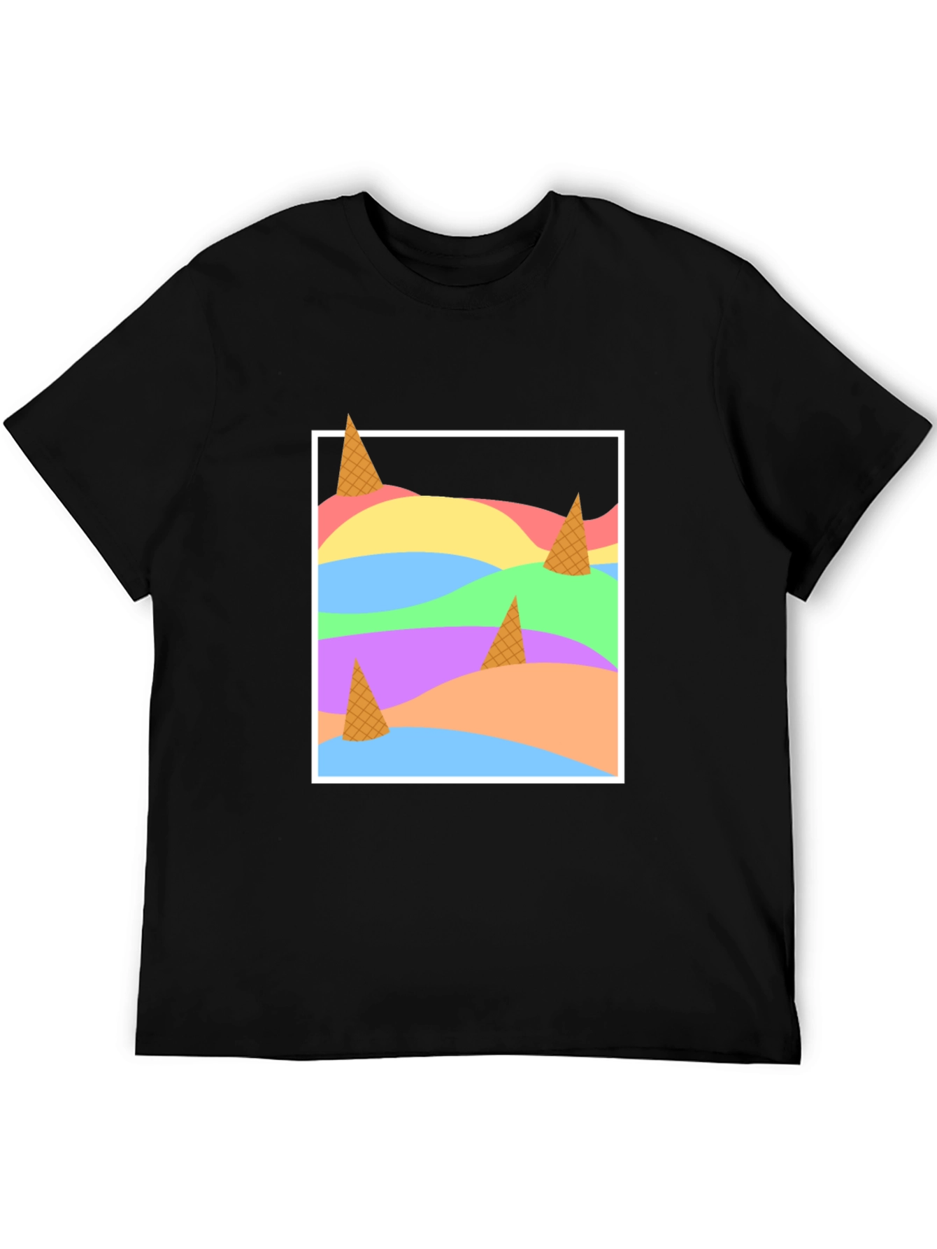 Abstract Ice Cream Cones T-Shirt - Modern Art Tee