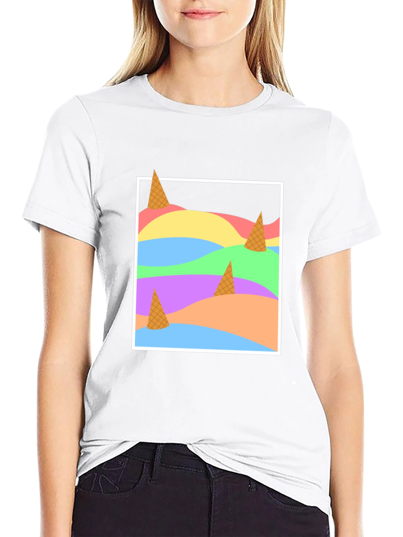 Abstract Ice Cream Cones T-Shirt - Modern Art Tee