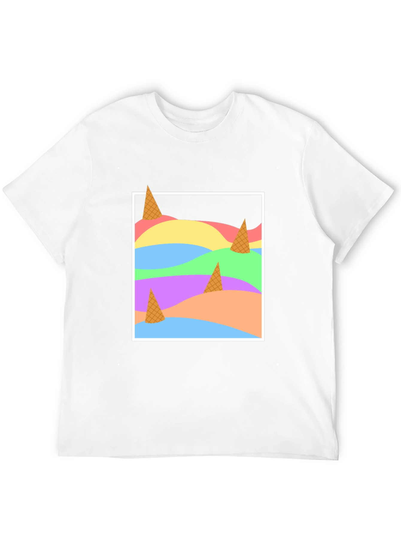 Abstract Ice Cream Cones T-Shirt - Modern Art Tee