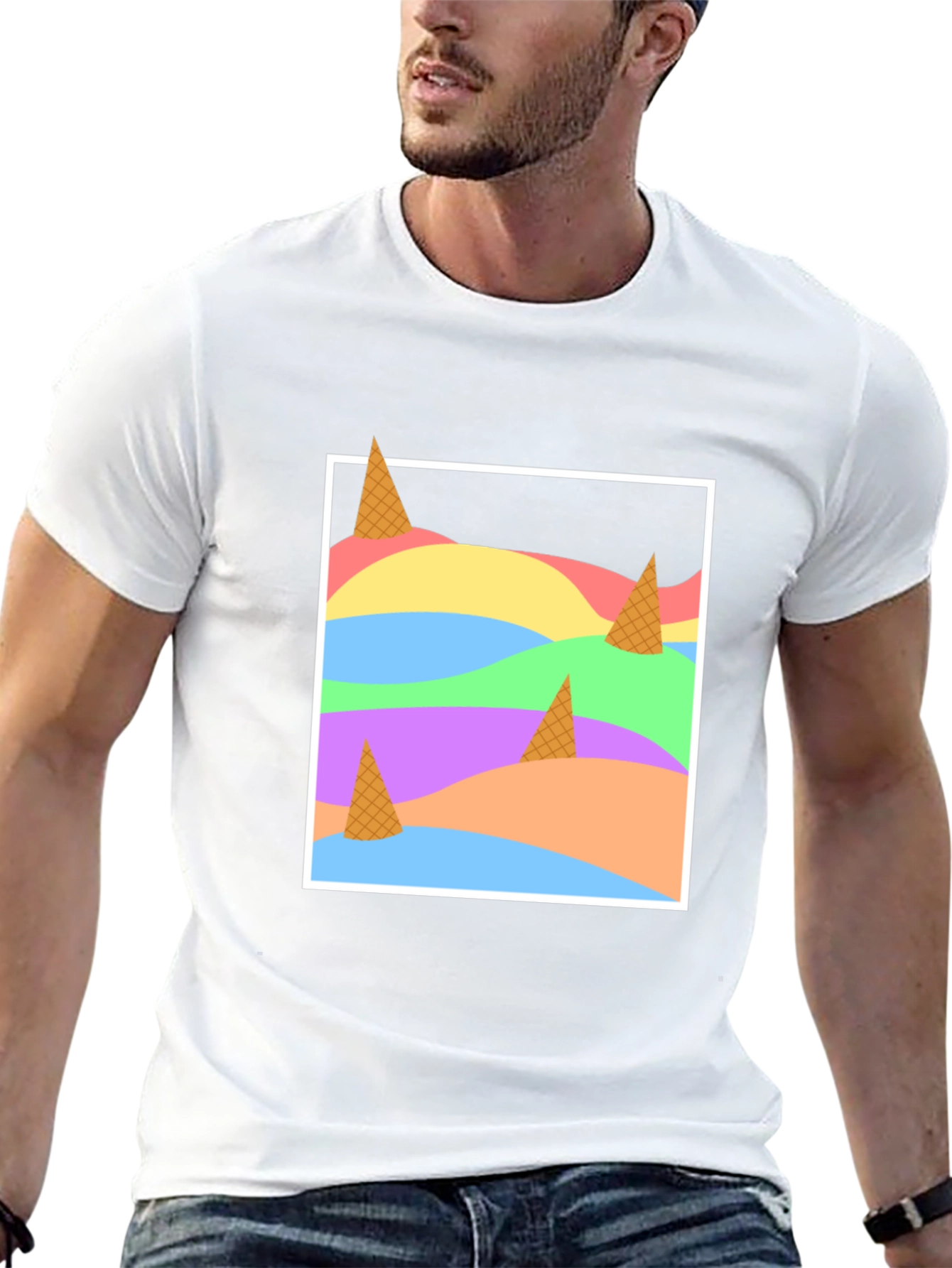 Abstract Ice Cream Cones T-Shirt - Modern Art Tee