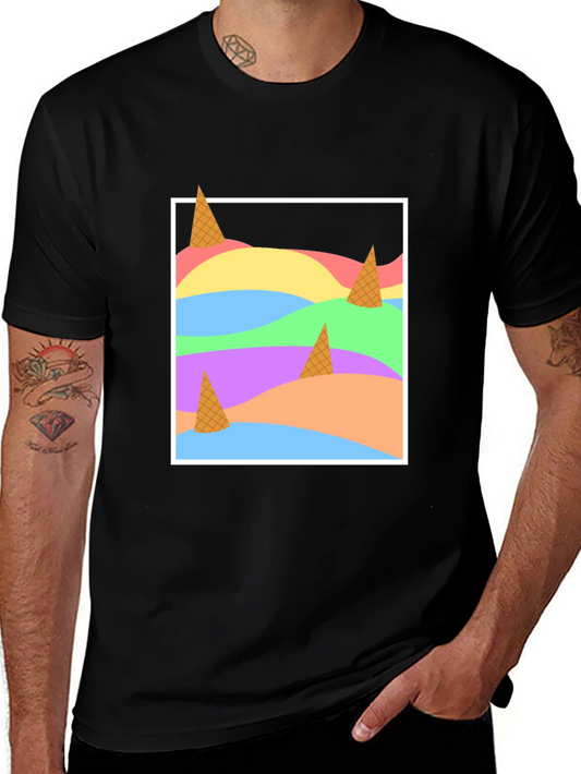 Abstract Ice Cream Cones T-Shirt - Modern Art Tee