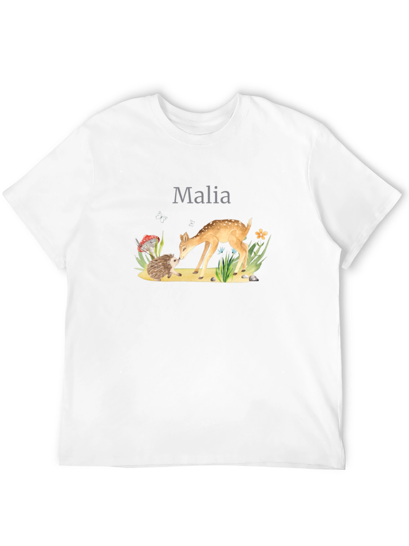 Malia Deer & Hedgehog Black T-Shirt