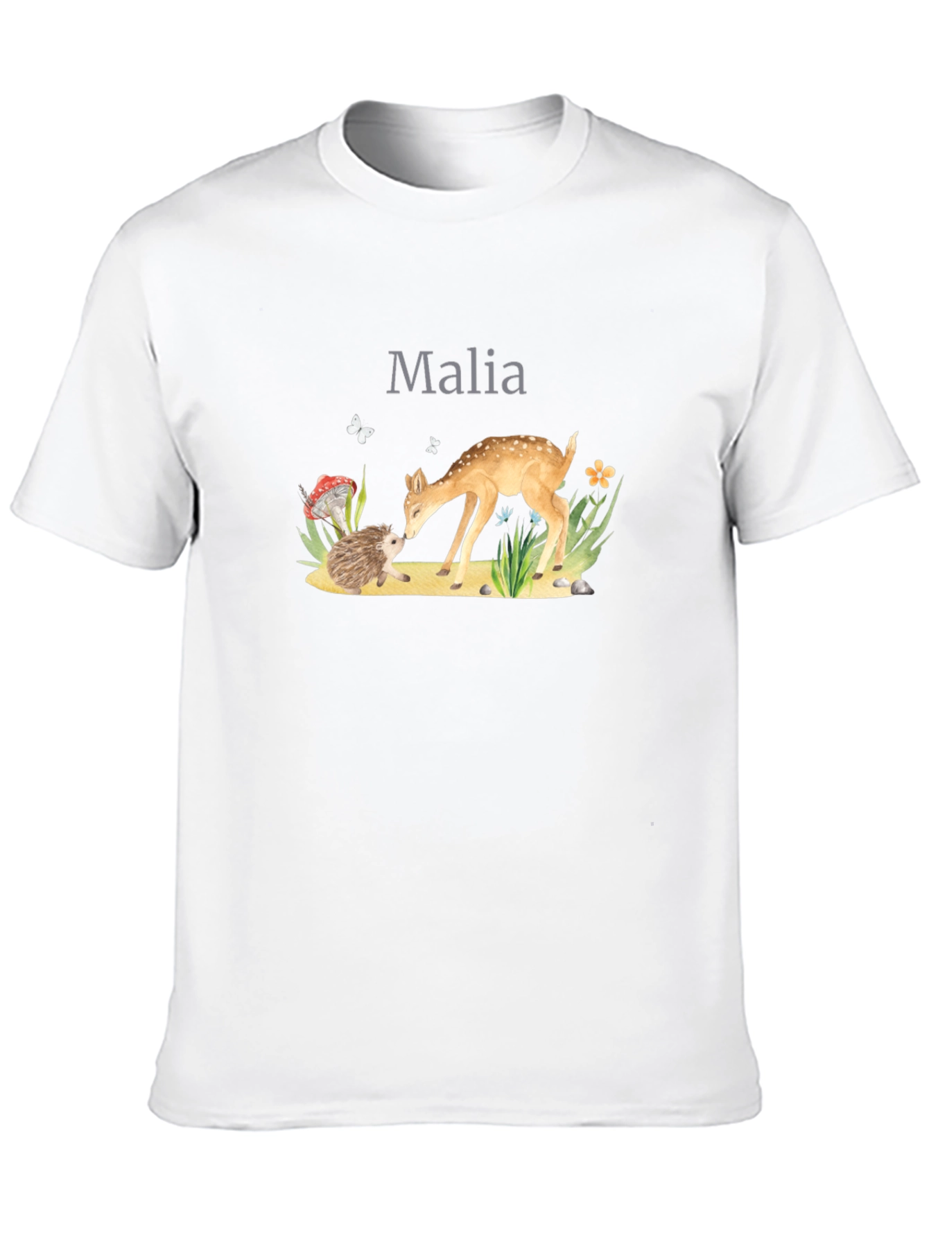 Malia Deer & Hedgehog Black T-Shirt