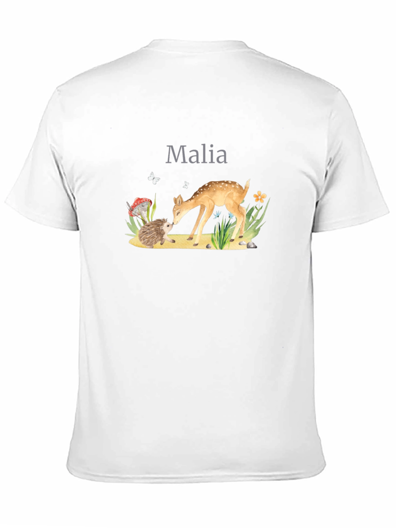 Malia Deer & Hedgehog Black T-Shirt