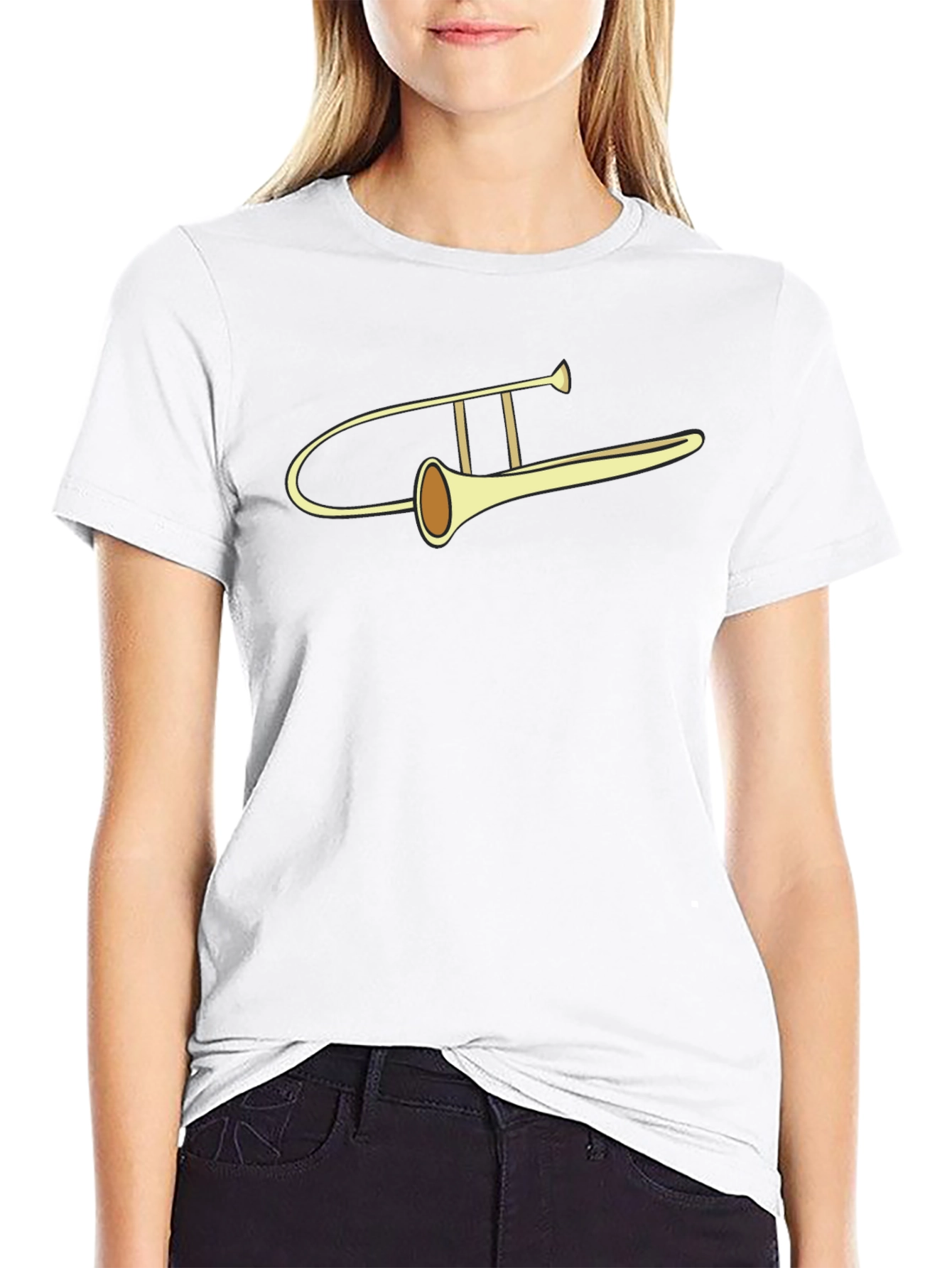 Trombone Graphic Tee - Musical Instrument Design