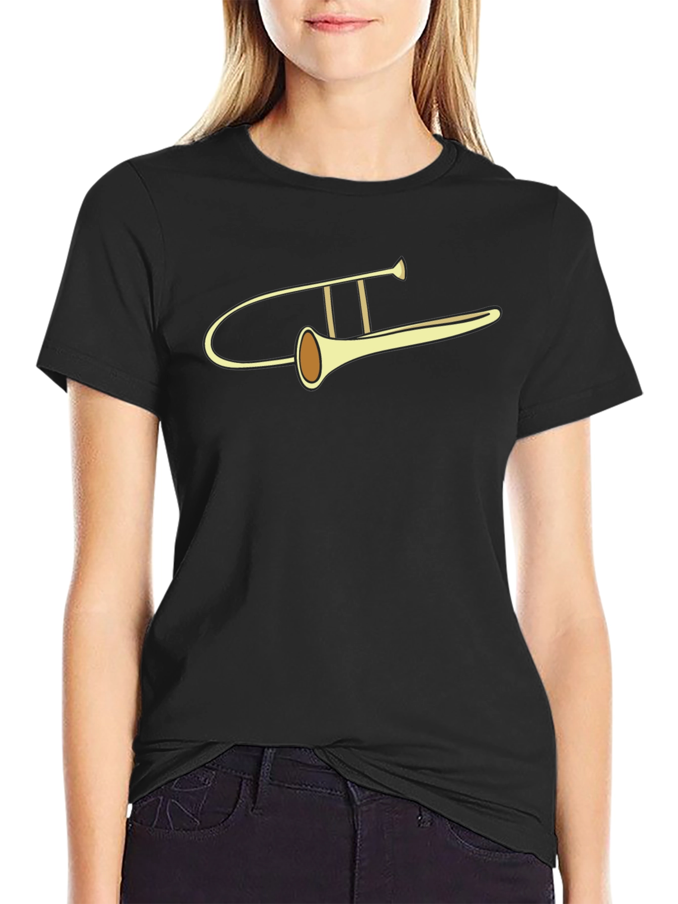 Trombone Graphic Tee - Musical Instrument Design