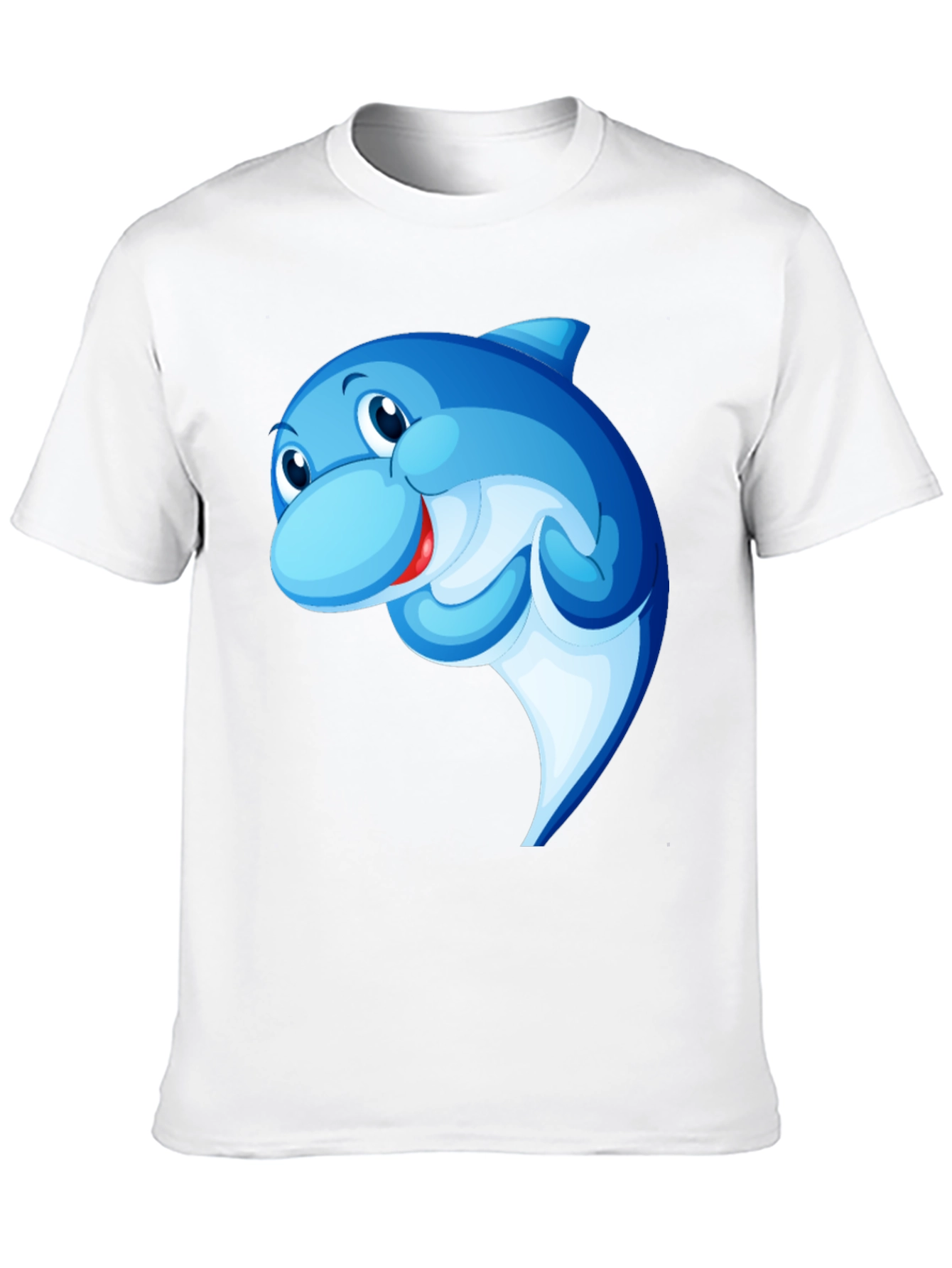 Cartoon Dolphin Black T-Shirt