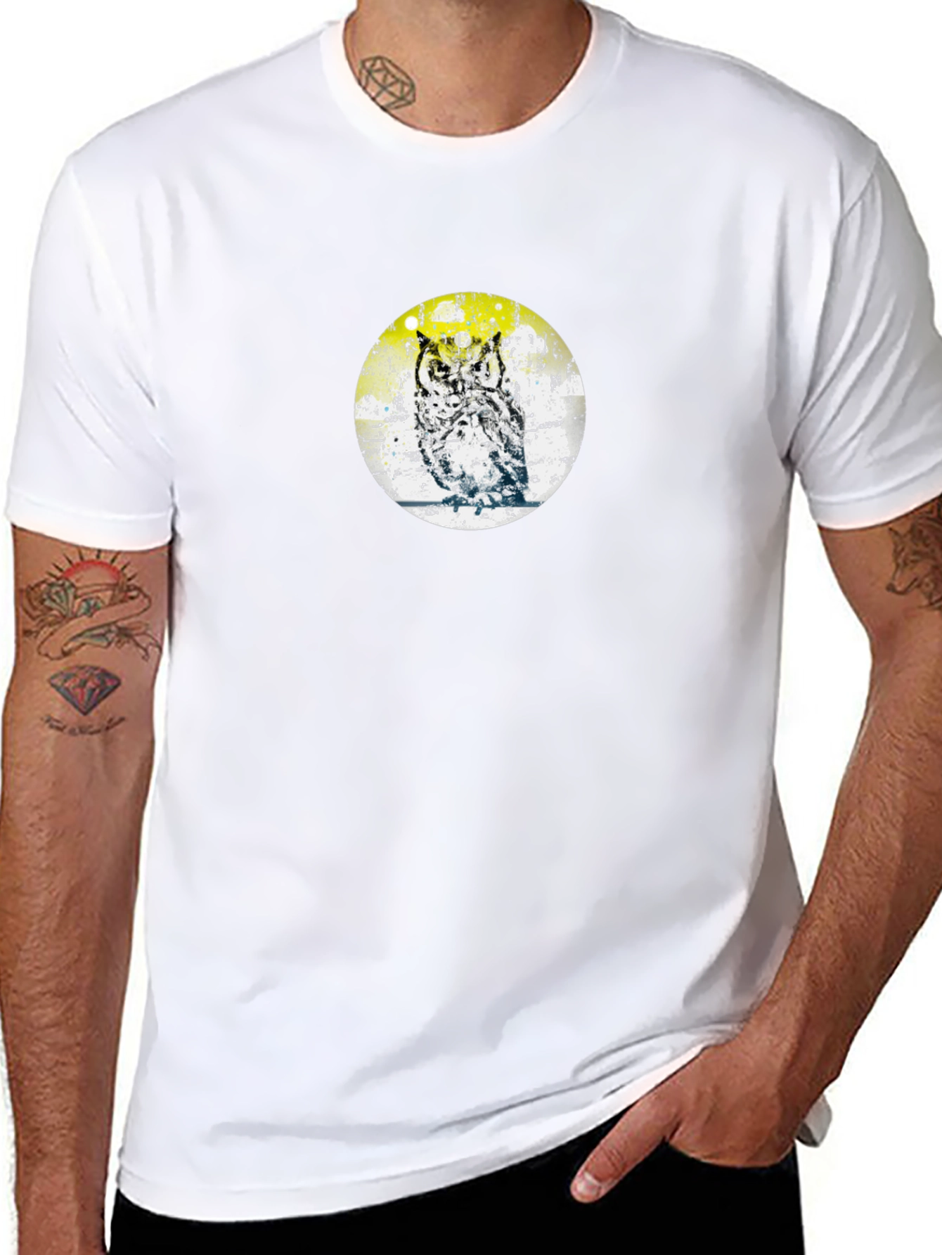 Owl Graphic Tee - Trendy Print T-Shirt