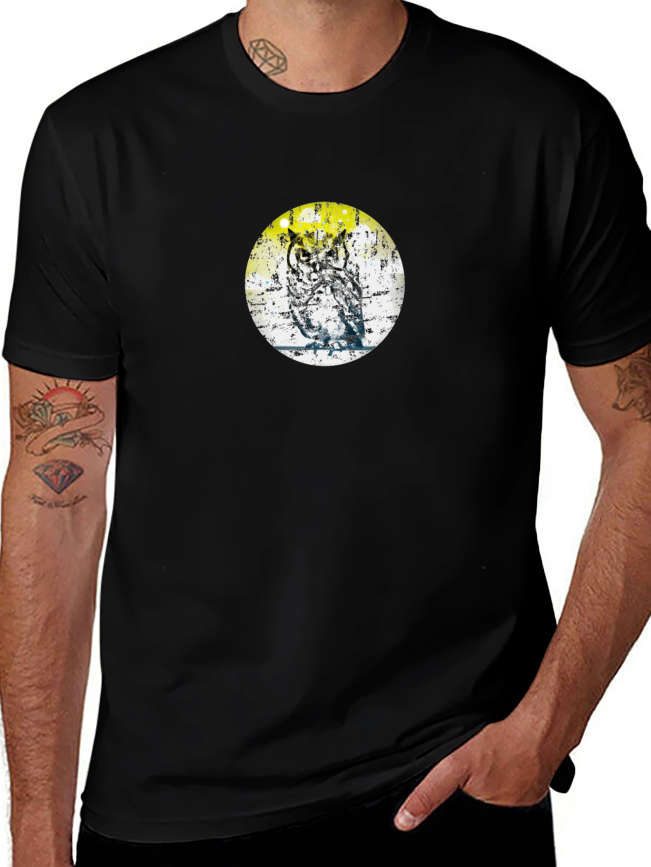 Owl Graphic Tee - Trendy Print T-Shirt