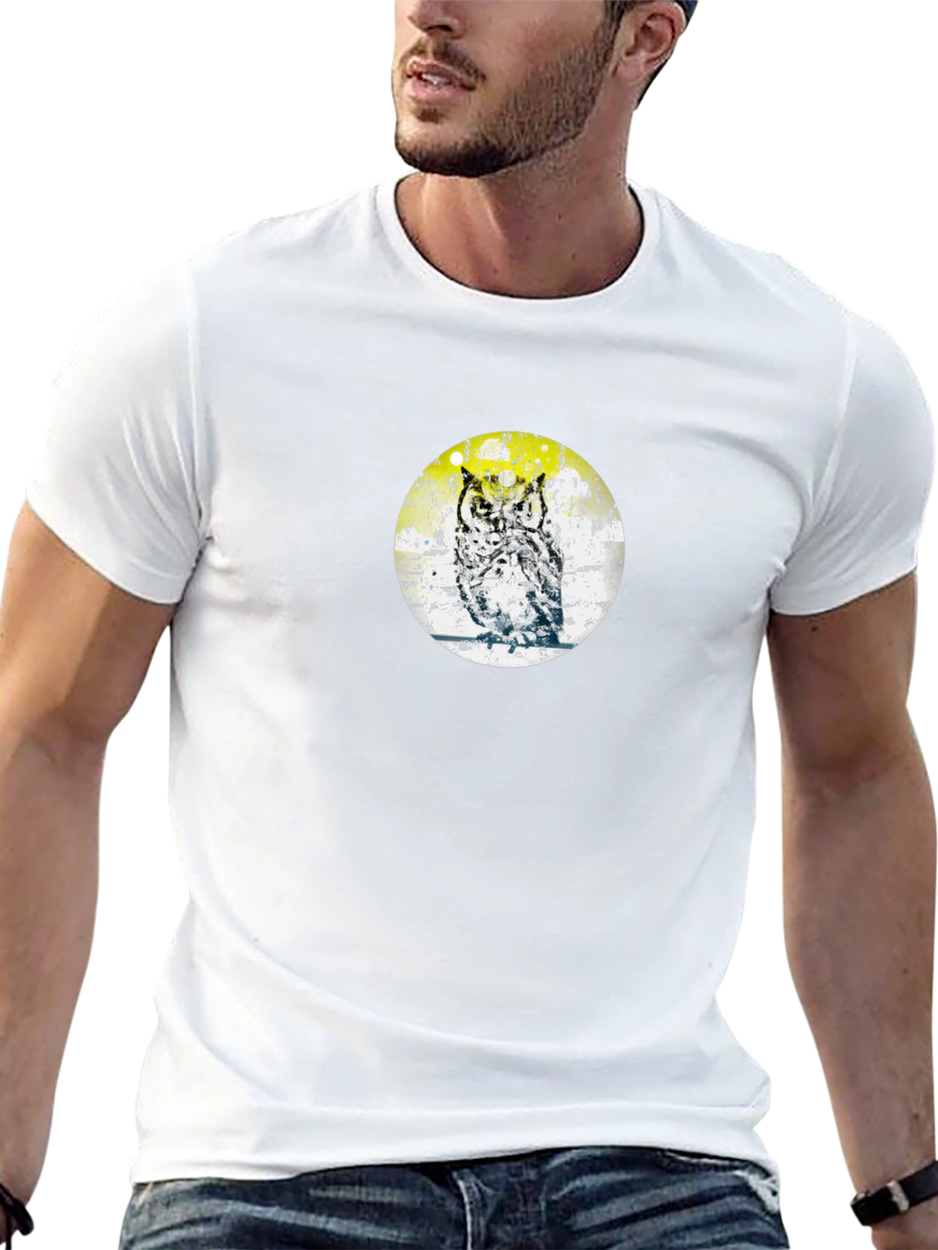 Owl Graphic Tee - Trendy Print T-Shirt