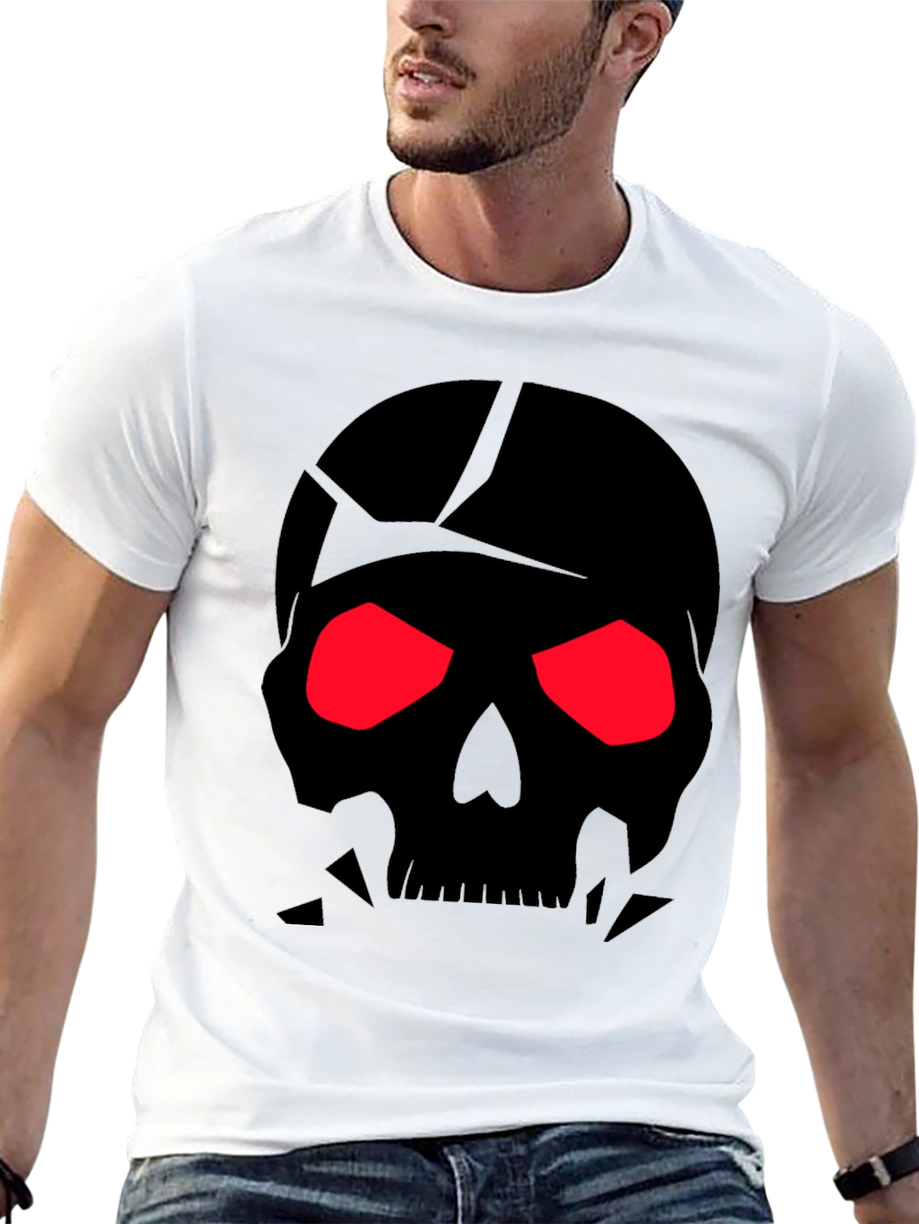 Mens Black Skull Graphic Tee
