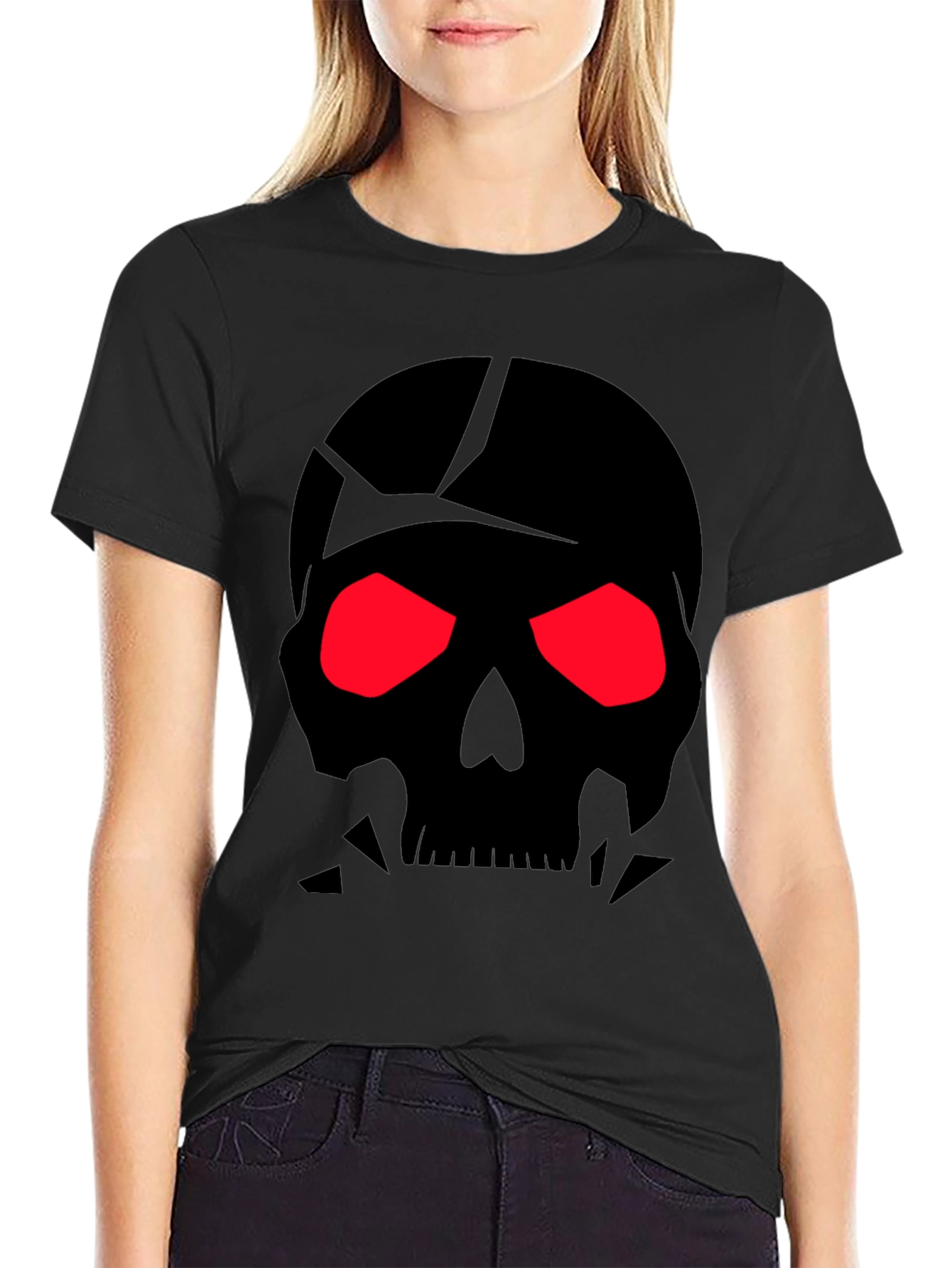 Mens Black Skull Graphic Tee