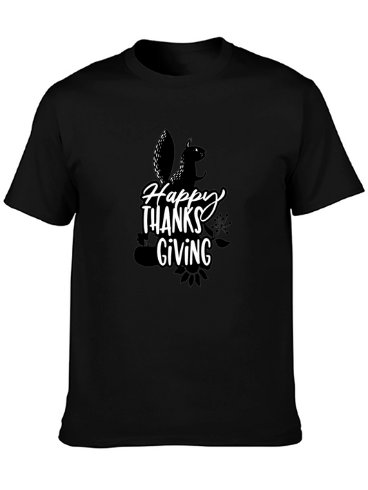 Happy Thanksgiving Squirrel Graphic T-Shirt