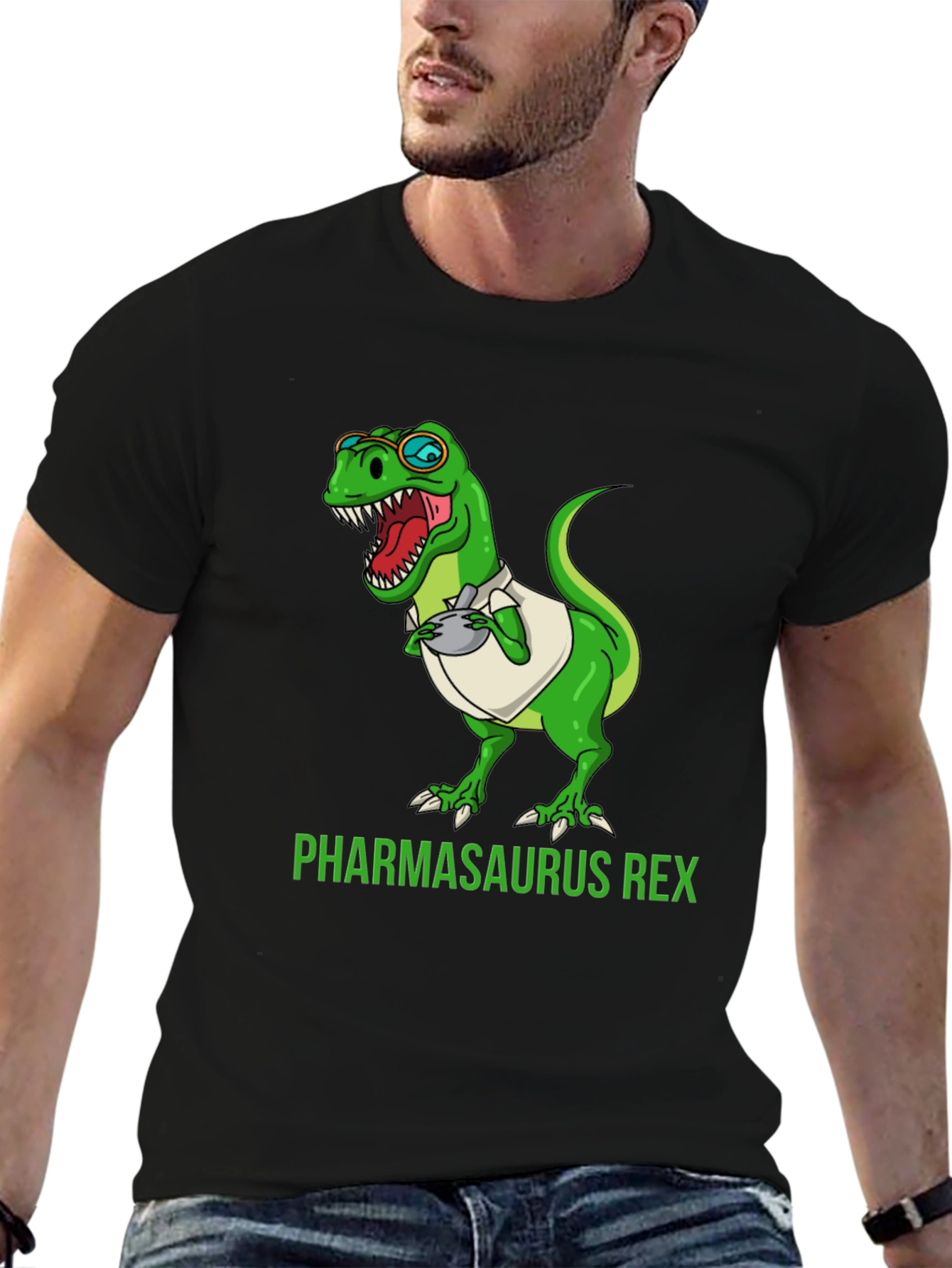 Pharmasaurus Rex T-Shirt - Science Dinosaur Tee