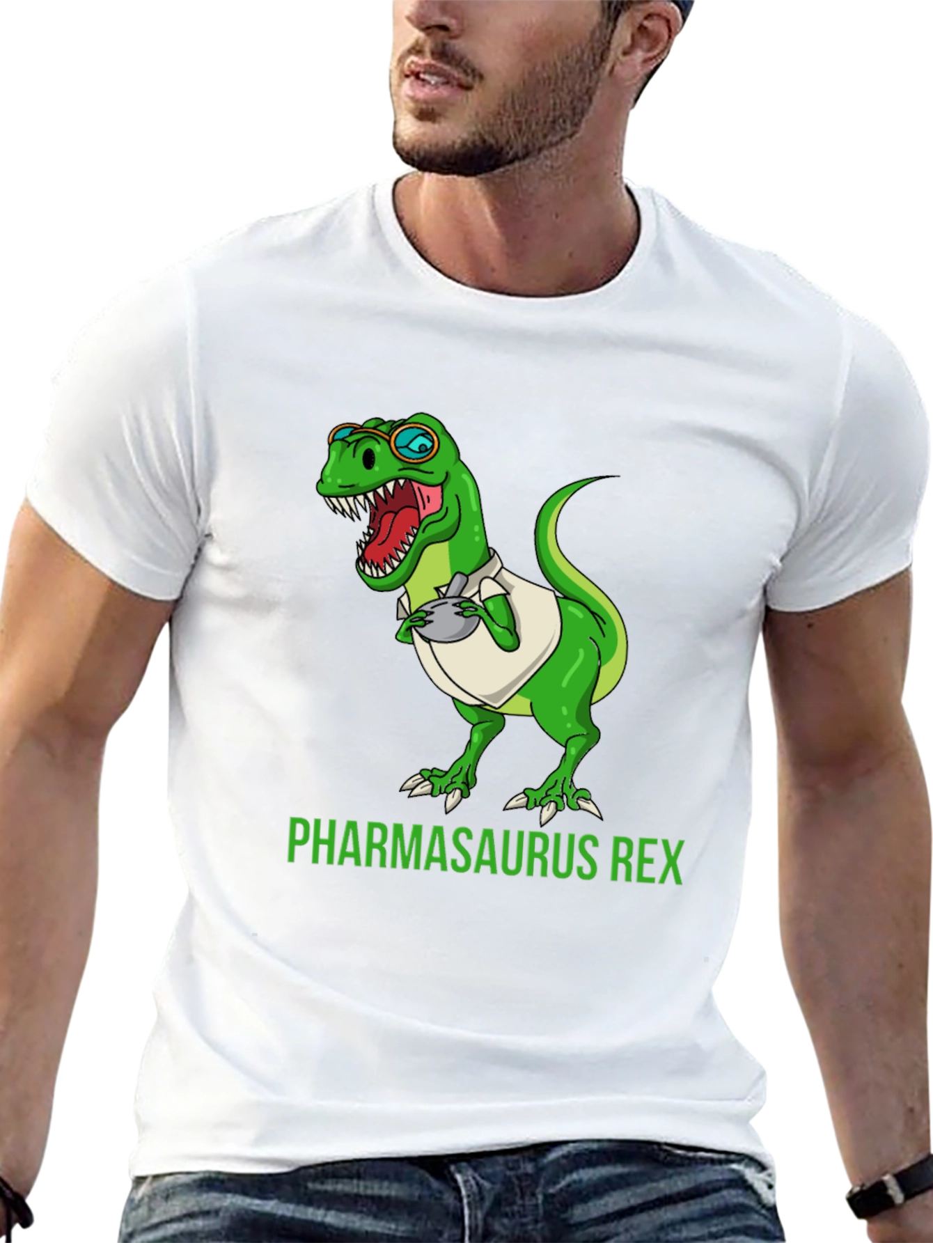 Pharmasaurus Rex T-Shirt - Science Dinosaur Tee