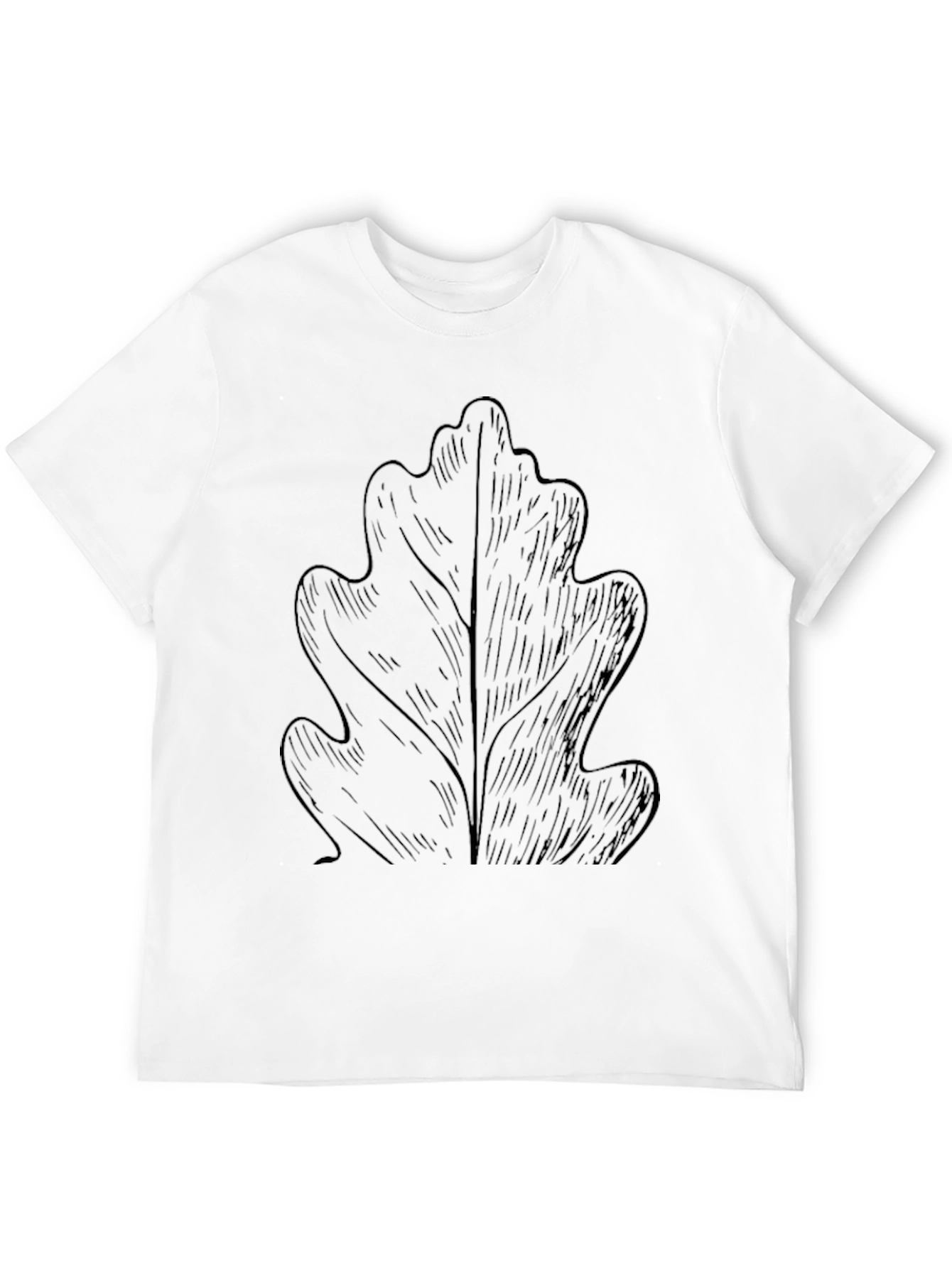 Leaf Graphic Tee - Stylish Black Cotton T-Shirt