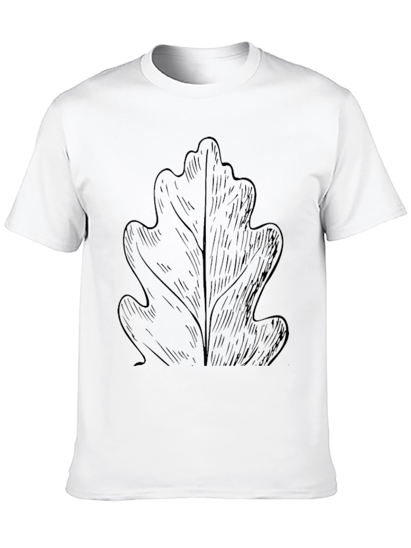 Leaf Graphic Tee - Stylish Black Cotton T-Shirt