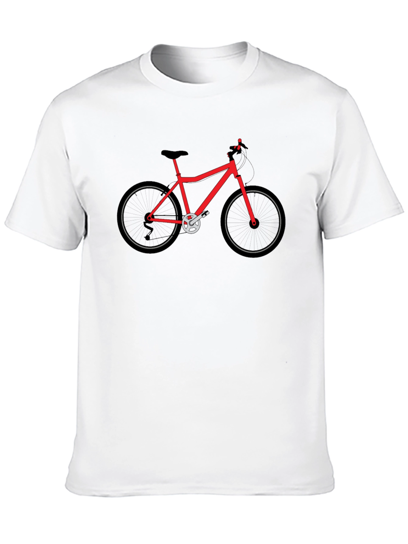 Mens Black T-Shirt with Red Bicycle Graphic