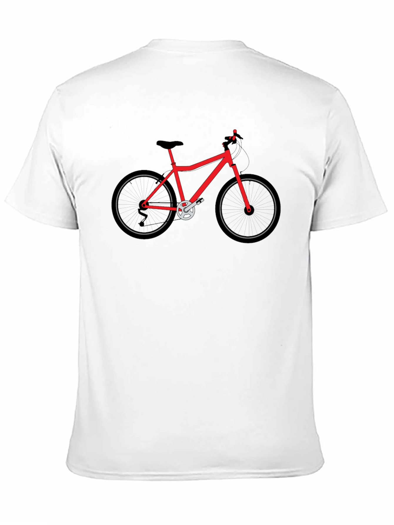 Mens Black T-Shirt with Red Bicycle Graphic