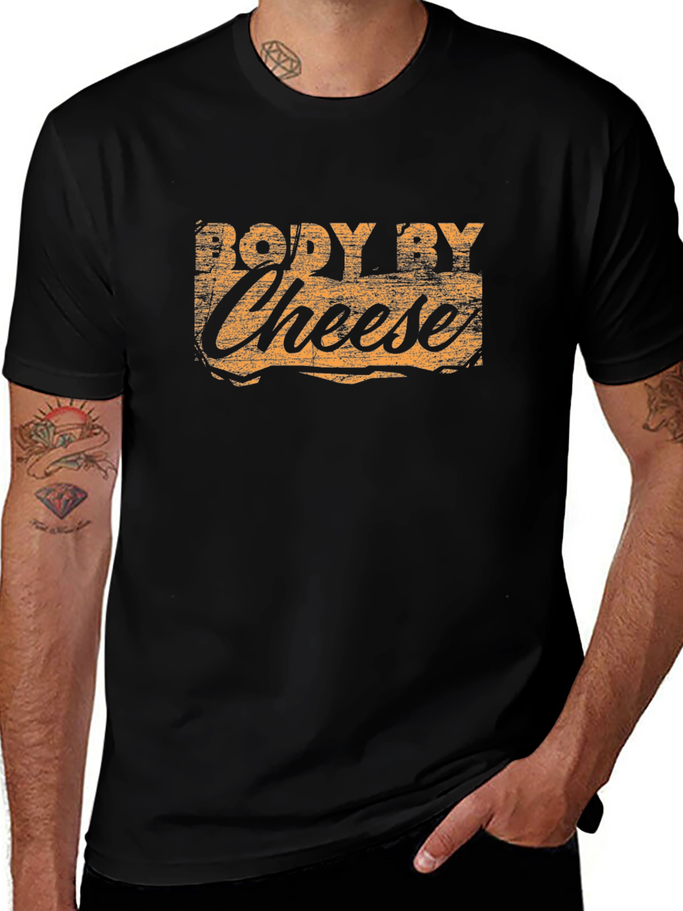 Body By Cheese T-Shirt - Funny Foodie Tee