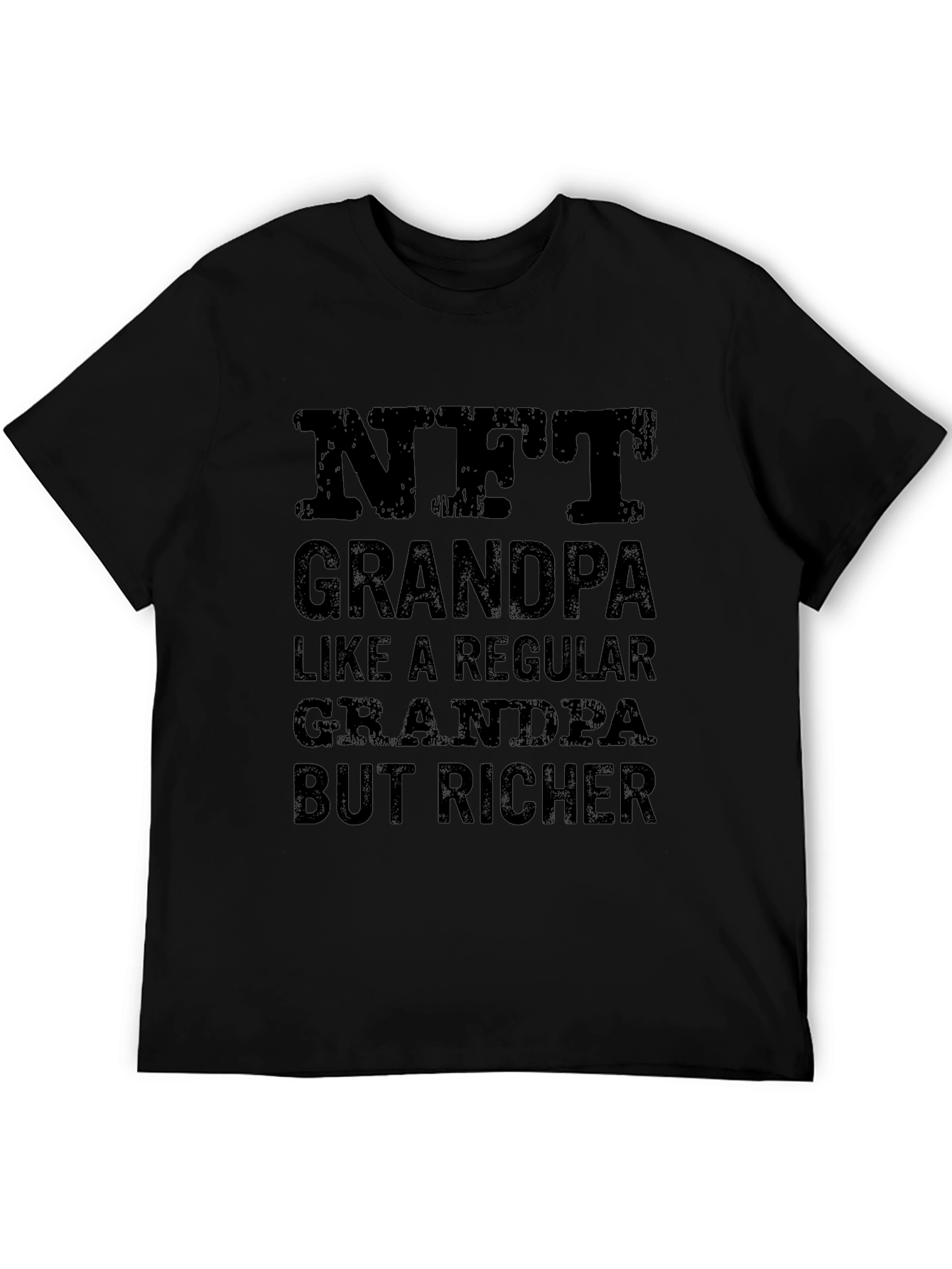 NFT Grandpa Black T-Shirt - Richer Than Regular!