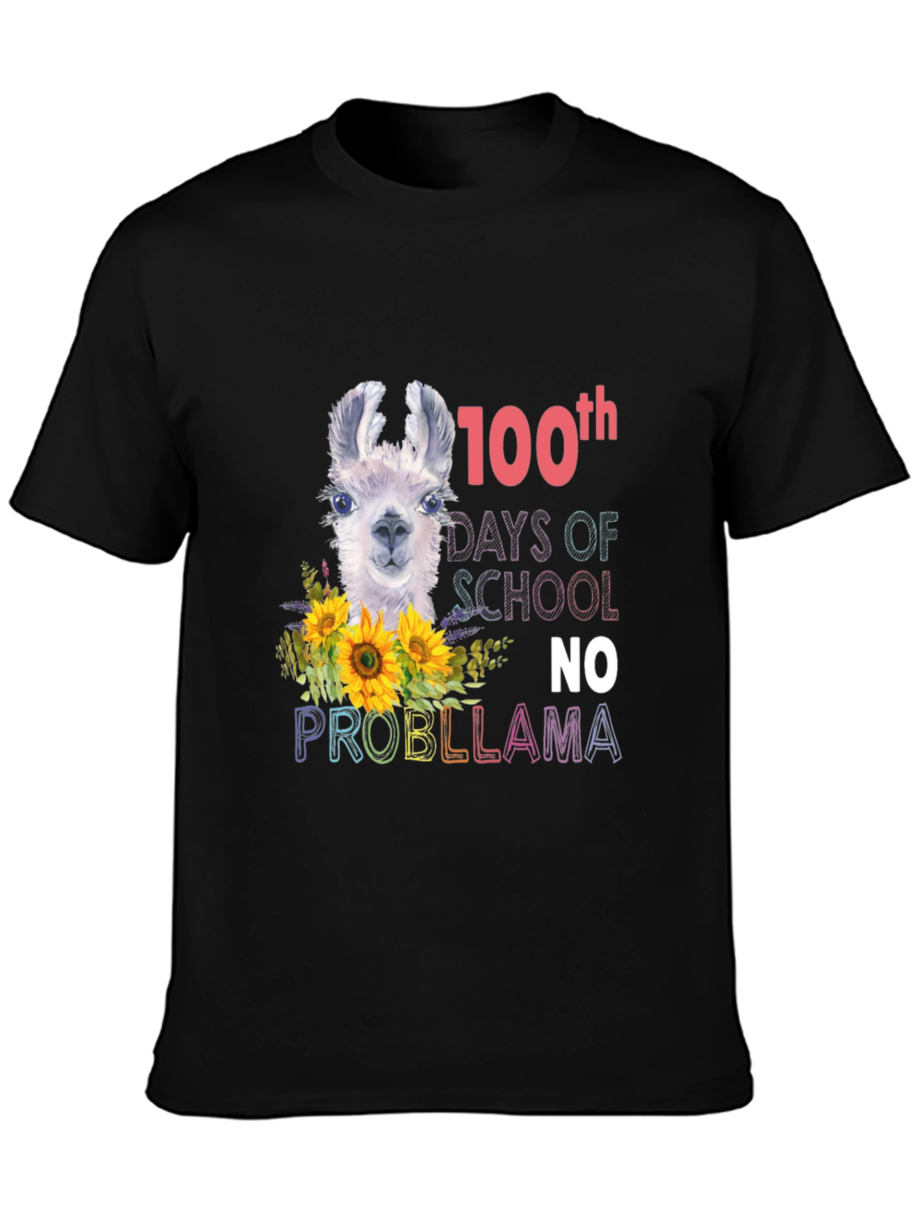 100th Day of School Llama Graphic Tee