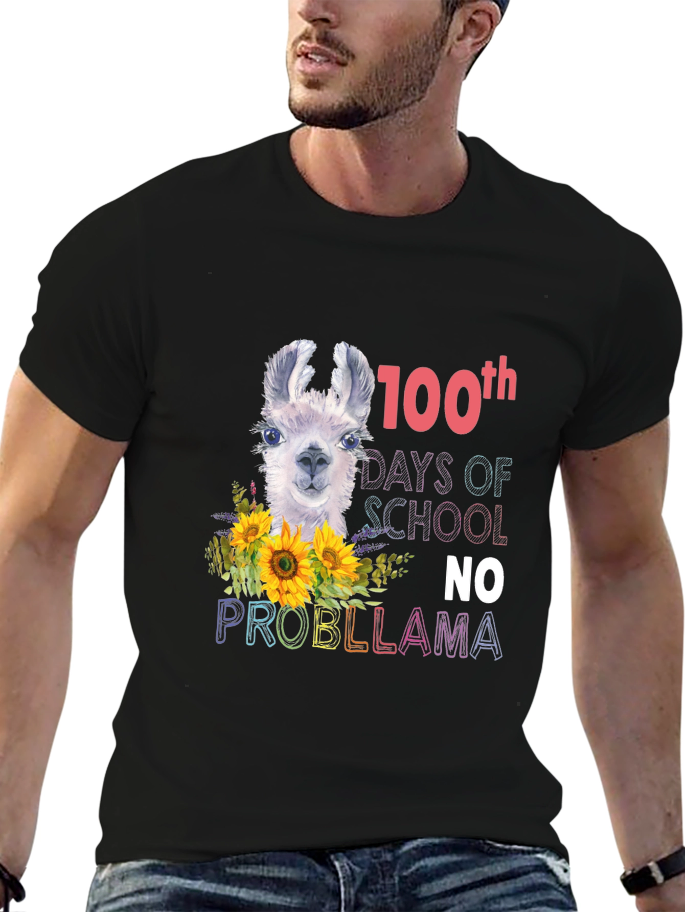 100th Day of School Llama Graphic Tee