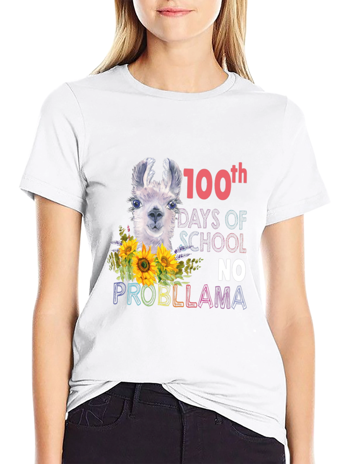 100th Day of School Llama Graphic Tee