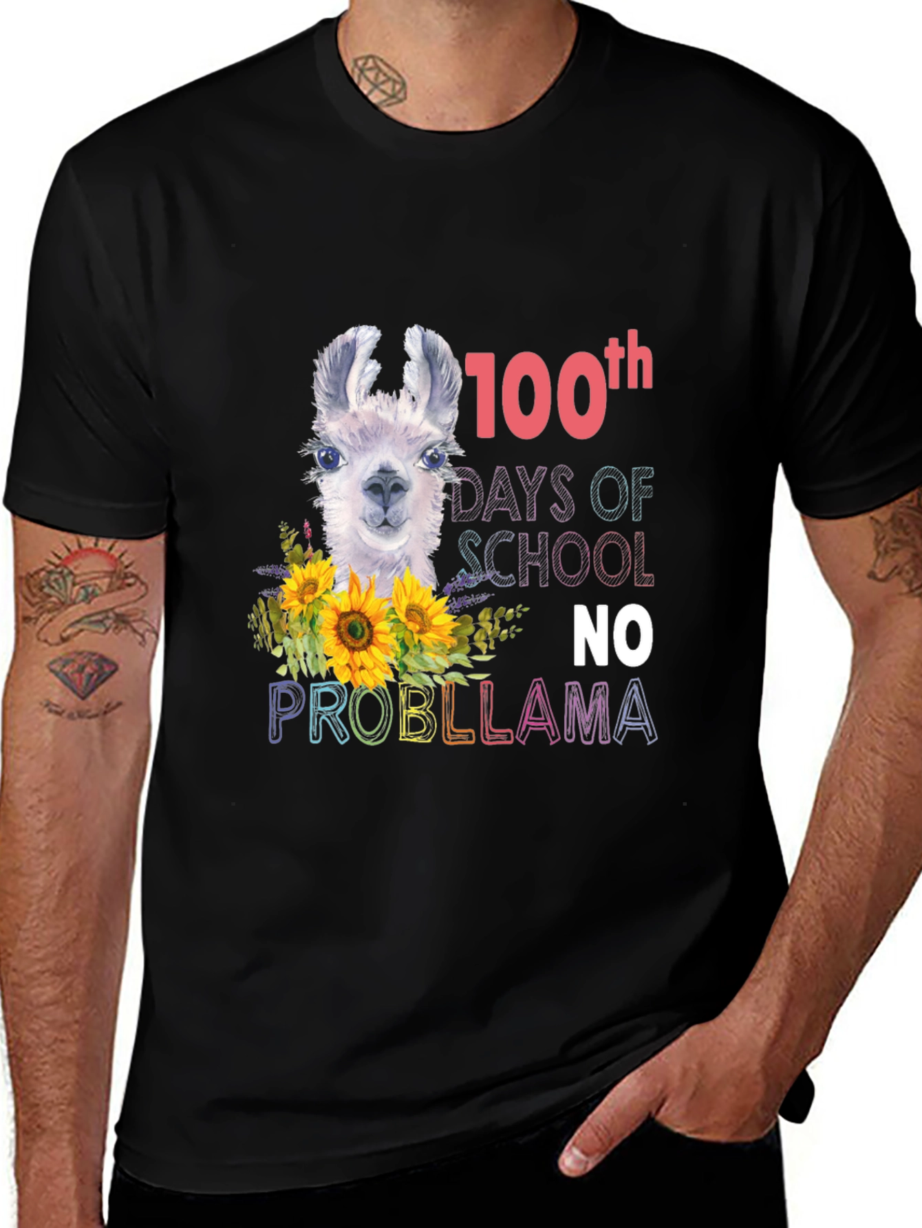 100th Day of School Llama Graphic Tee